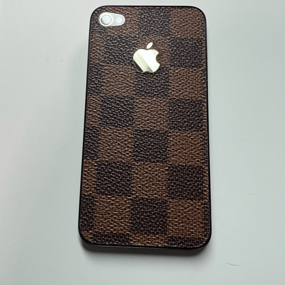 Custom leather Apple iPhone 4 GSM Glass Replacement Back Cover for A1332 - Picture 1 of 3